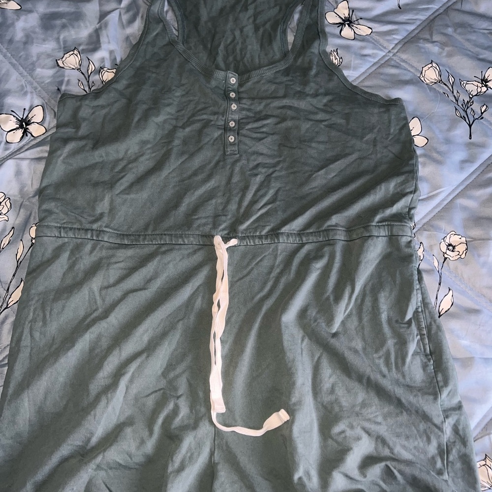 aerie Dark Teal Tank Jumpsuit with Drawstring